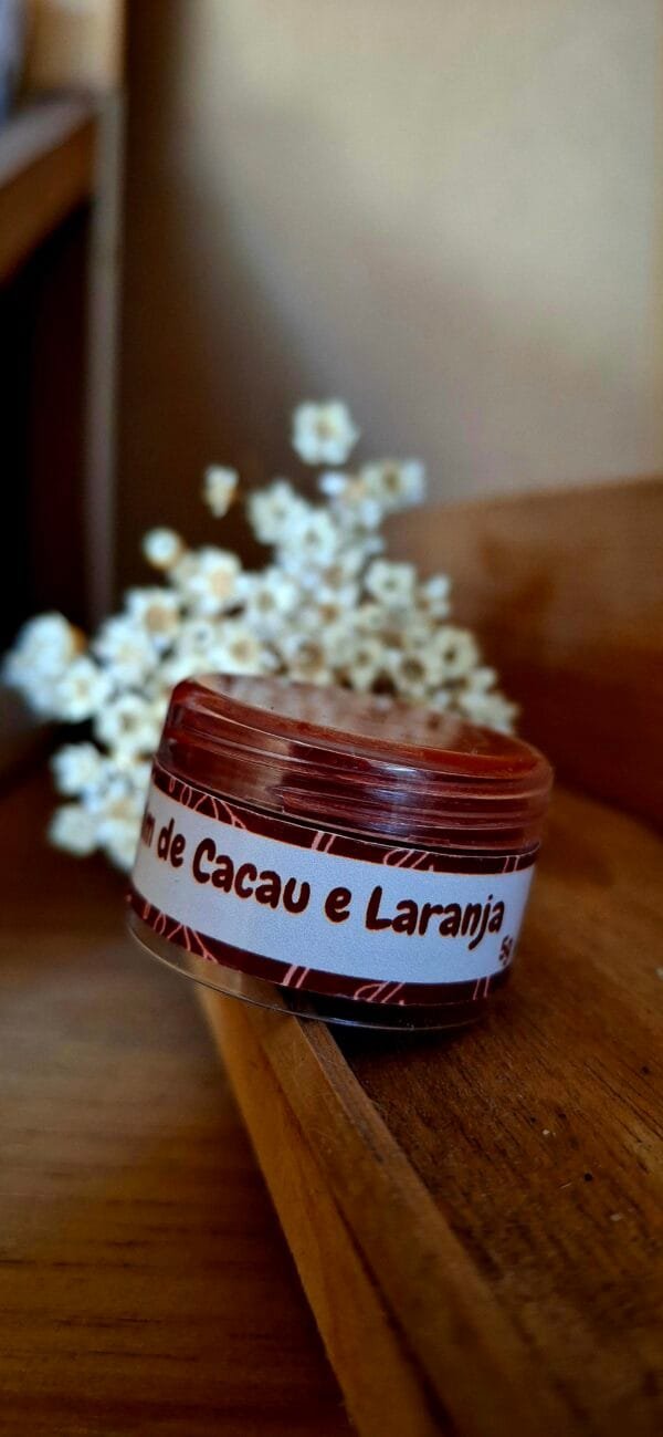 Lip Balm de Cacau e Laranja com cor